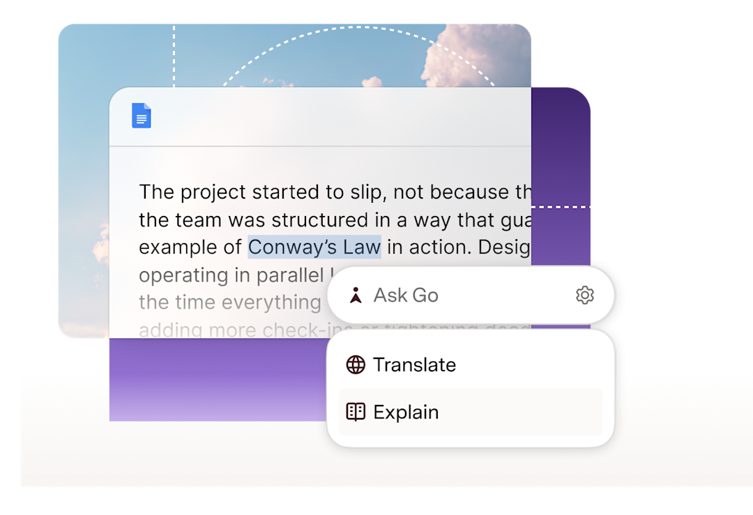 Reading assistant explaining Conway's Law