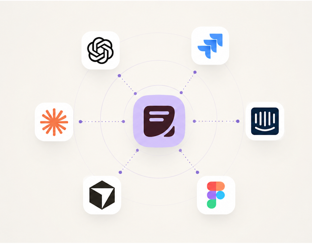 Connectors to Docs with Figma, Claude, OpenAI, Jira, Intercom logos