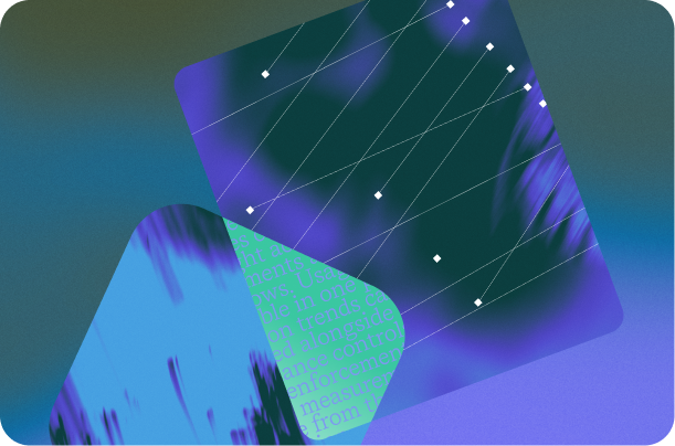 Abstract shapes in blue and green
