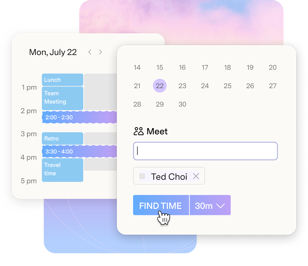 Logamail Mail Calendar finding time to meet