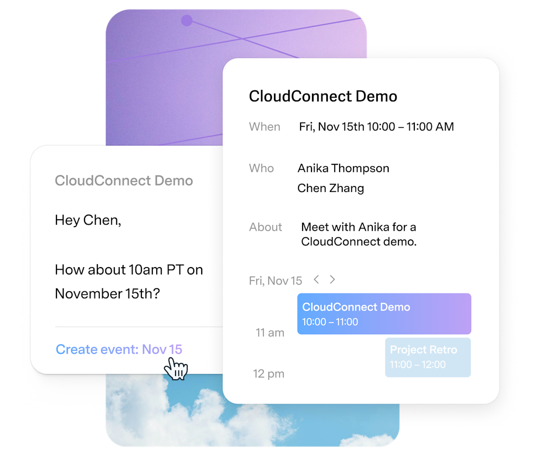 Logamail Mail AI reviewing calendar