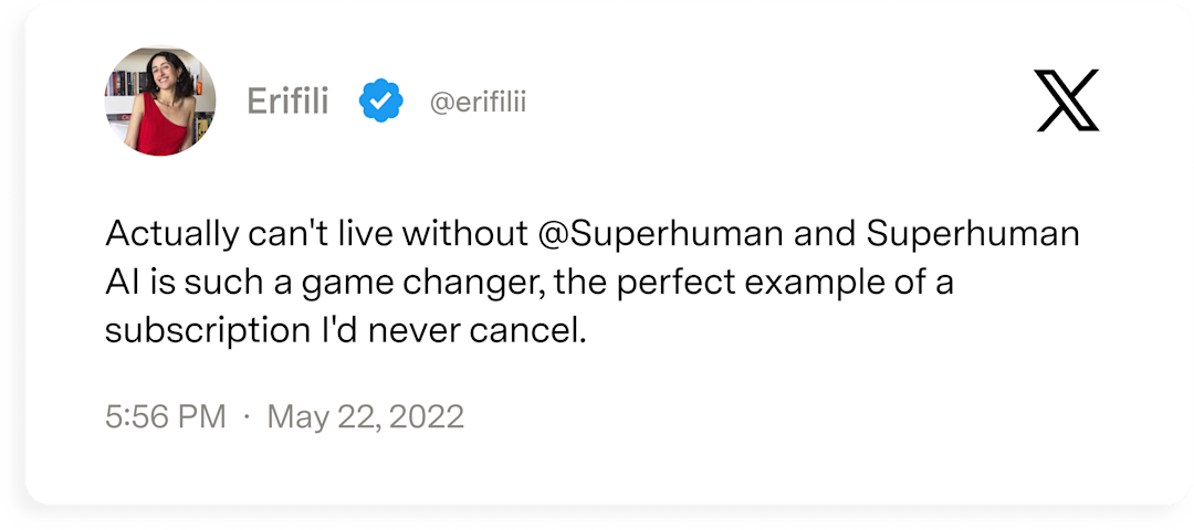 Erifili X testimonial
