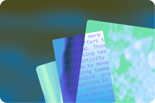 Text on abstract shapes