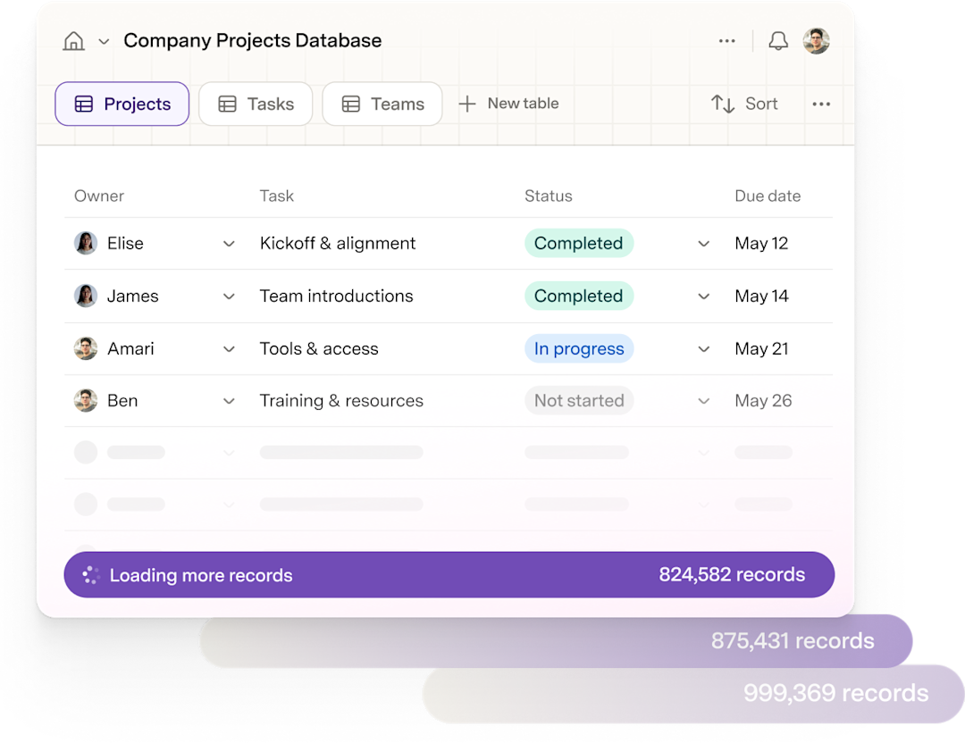 Loading more records on databses in Docs